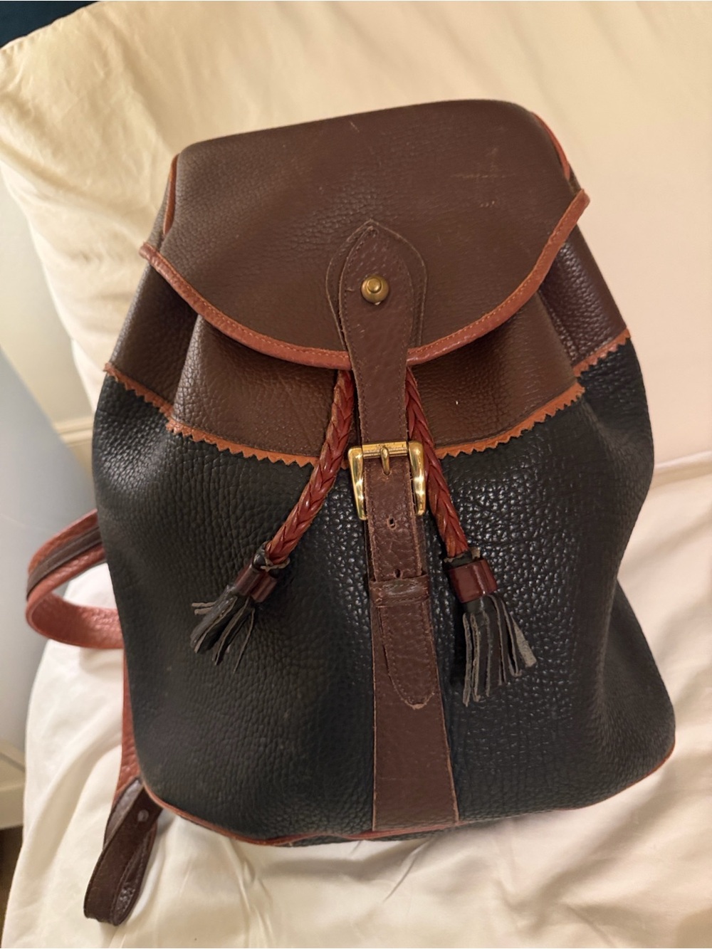 Vintage 90s Dooney & Bourke Leather Backpack
